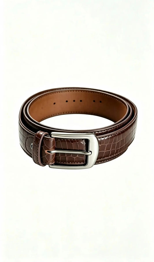 CROCO LEATHER BELT