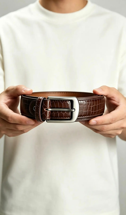 CROCO LEATHER BELT